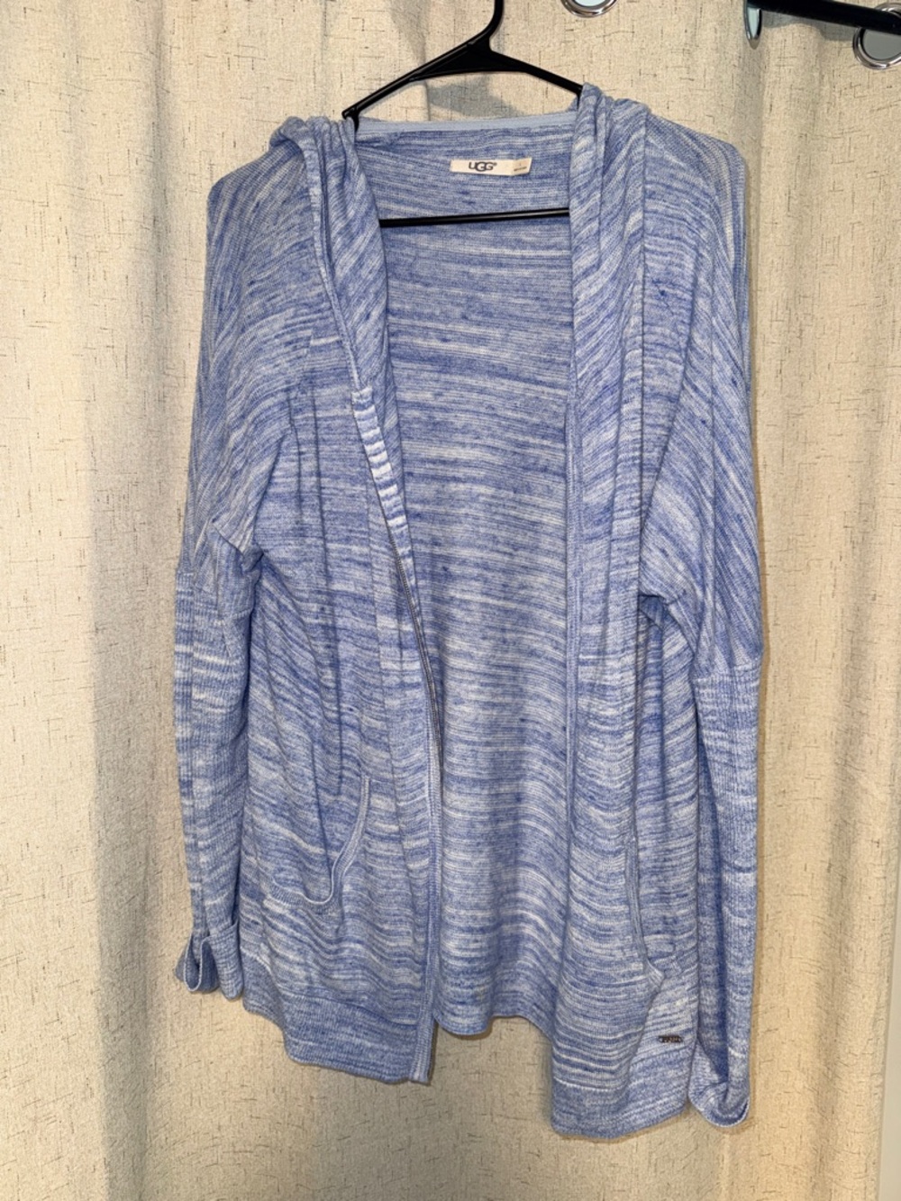 UGG Women's Light Blue Heathered Hooded Cardigan